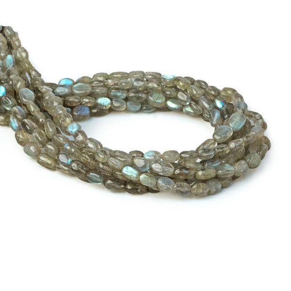 5x4-8x5mm Labradorite Plain Oval Beads 9 inch 33 pieces