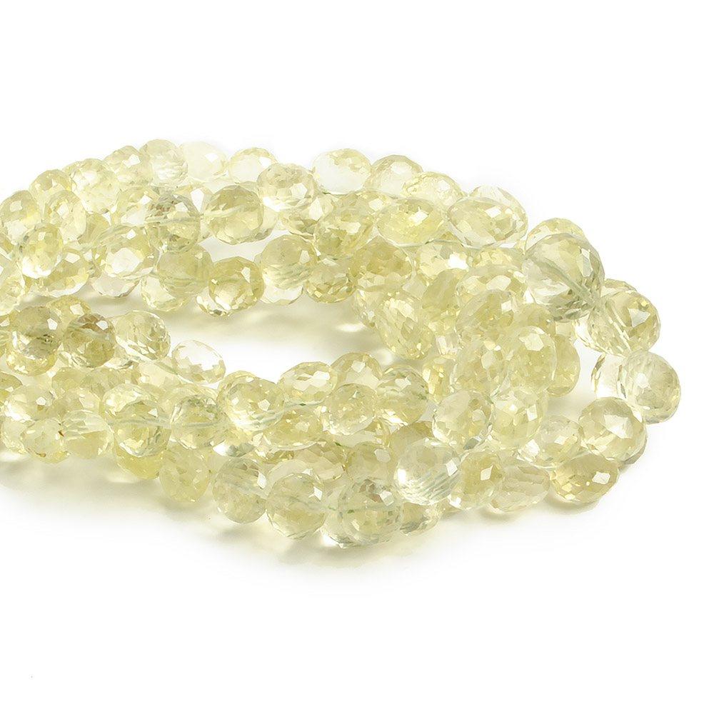 5x4.5-8x7.5mm Lemon Quartz Top Drilled Faceted Candy Kiss Beads 7.5 inch 60 pieces - The Bead Traders