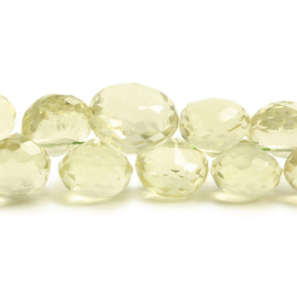 5x4.5-8x7.5mm Lemon Quartz Top Drilled Faceted Candy Kiss Beads 7.5 inch 60 pieces - The Bead Traders