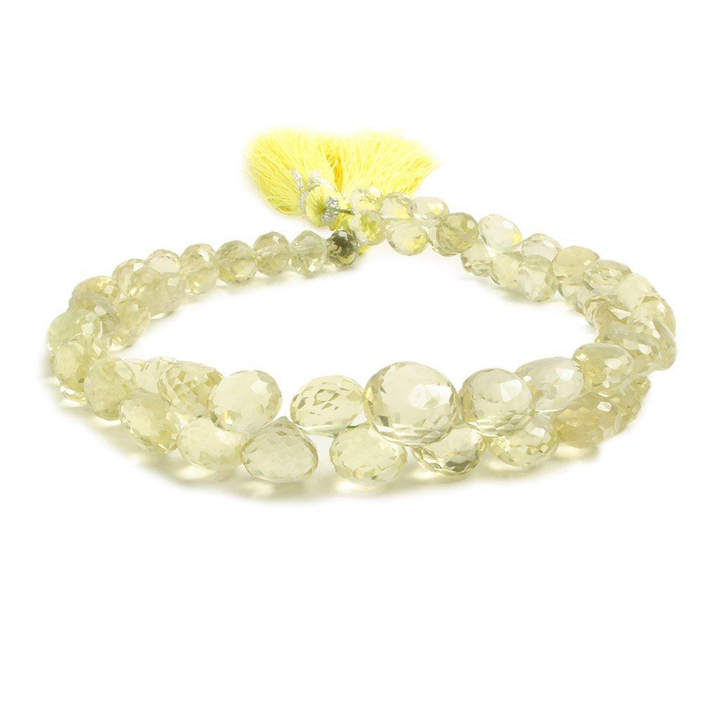 5x4.5-8x7.5mm Lemon Quartz Top Drilled Faceted Candy Kiss Beads 7.5 inch 60 pieces - The Bead Traders