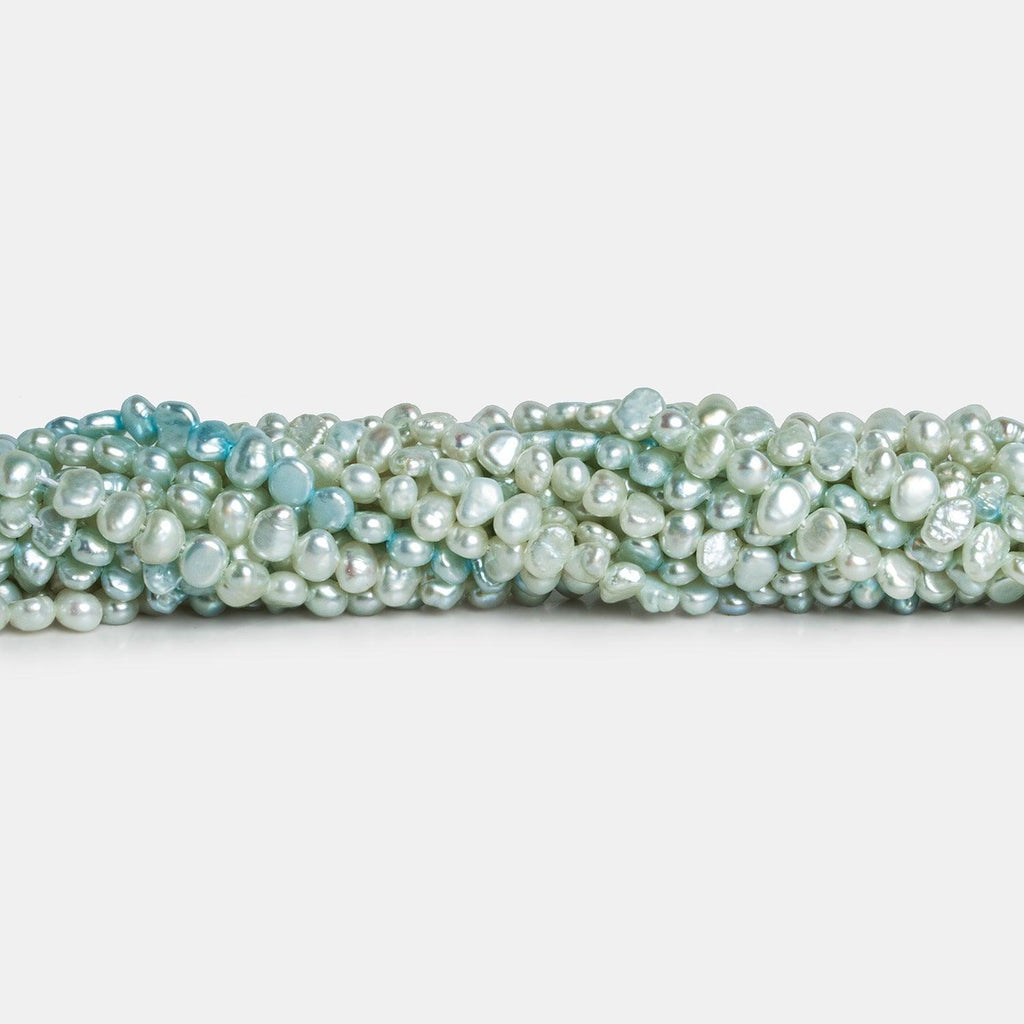 5x4mm Light Teal Baroque Pearls 15 inch 105 beads - The Bead Traders