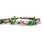 5x4mm Multi Color Tourmaline Faceted Pears 8 inch 73 beads - The Bead Traders