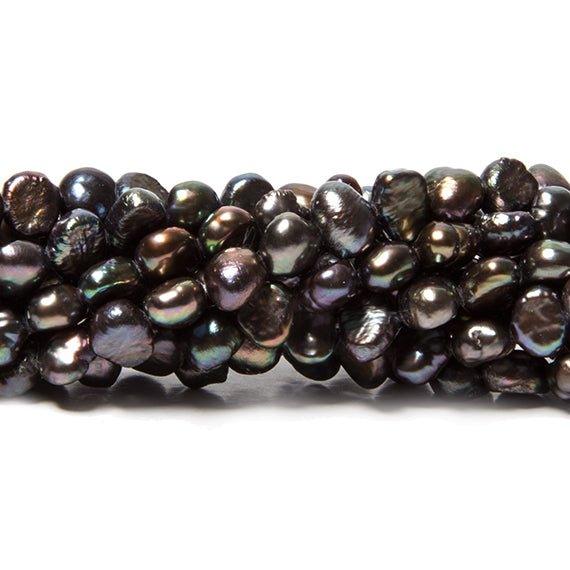 5x4mm Platinum Peacock Baroque Freshwater Pearls 15 inch 90 beads - The Bead Traders