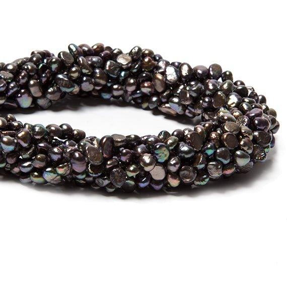 5x4mm Platinum Peacock Baroque Freshwater Pearls 15 inch 90 beads - The Bead Traders