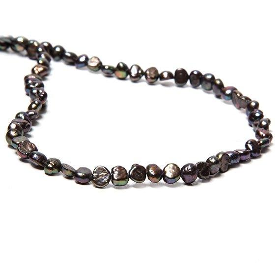 5x4mm Platinum Peacock Baroque Freshwater Pearls 15 inch 90 beads - The Bead Traders