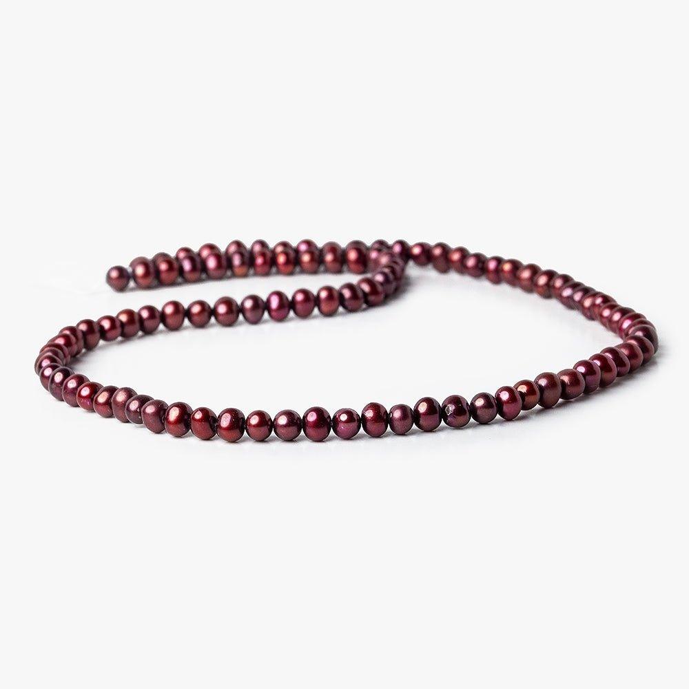 5x4mm Pomegranate Red side drilled Baroque Freshwater Pearl 96 pieces - The Bead Traders