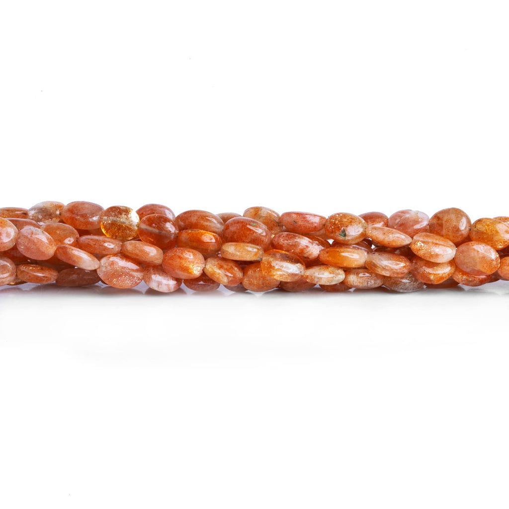5x4mm Sunstone Plain Ovals 16 inch 80 beads - The Bead Traders