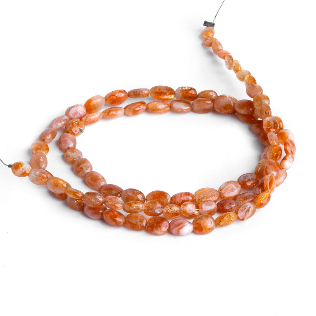 5x4mm Sunstone Plain Ovals 16 inch 80 beads - The Bead Traders