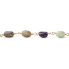 5x5-10x7mm Multi Color Peruvian Opal plain nuggets Gold plated Chain by the foot 20 pcs - The Bead Traders