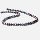 5x5-6x7mm Dark Peacock side drilled Baroque Freshwater Pearls 16 inch 72 pieces - The Bead Traders