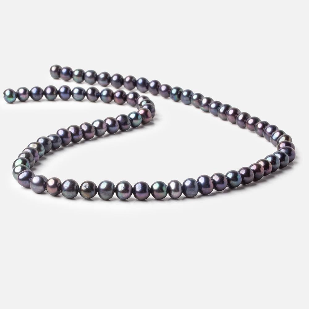 5x5-6x7mm Dark Peacock side drilled Baroque Freshwater Pearls 16 inch 72 pieces - The Bead Traders