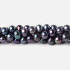 5x5-6x7mm Dark Peacock side drilled Baroque Freshwater Pearls 16 inch 72 pieces - The Bead Traders