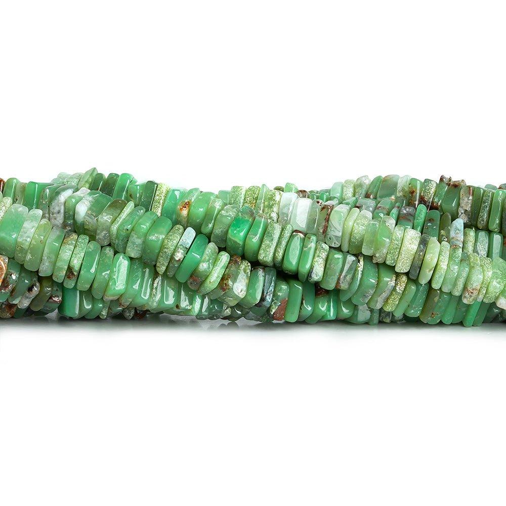 5x5mm-6x6mm Chrysoprase Plain Heishi Beads 14 inch 205 pieces - The Bead Traders