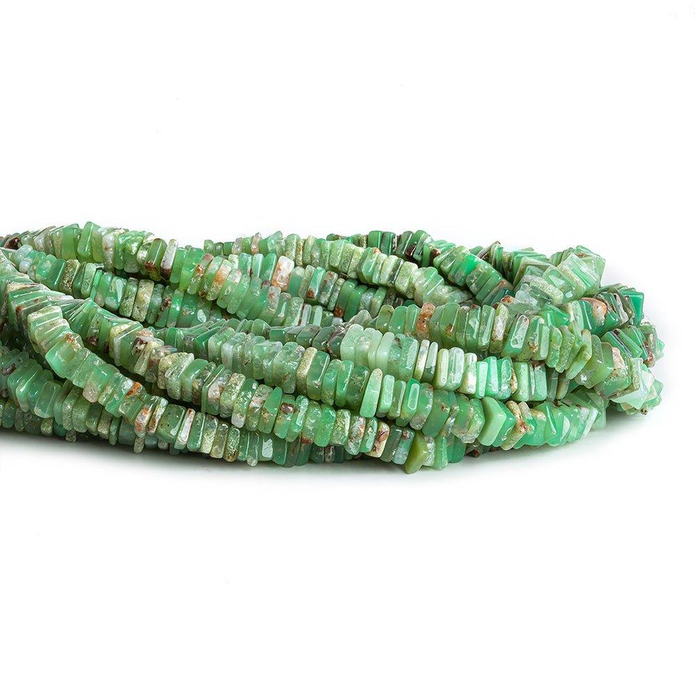 5x5mm-6x6mm Chrysoprase Plain Heishi Beads 14 inch 205 pieces - The Bead Traders