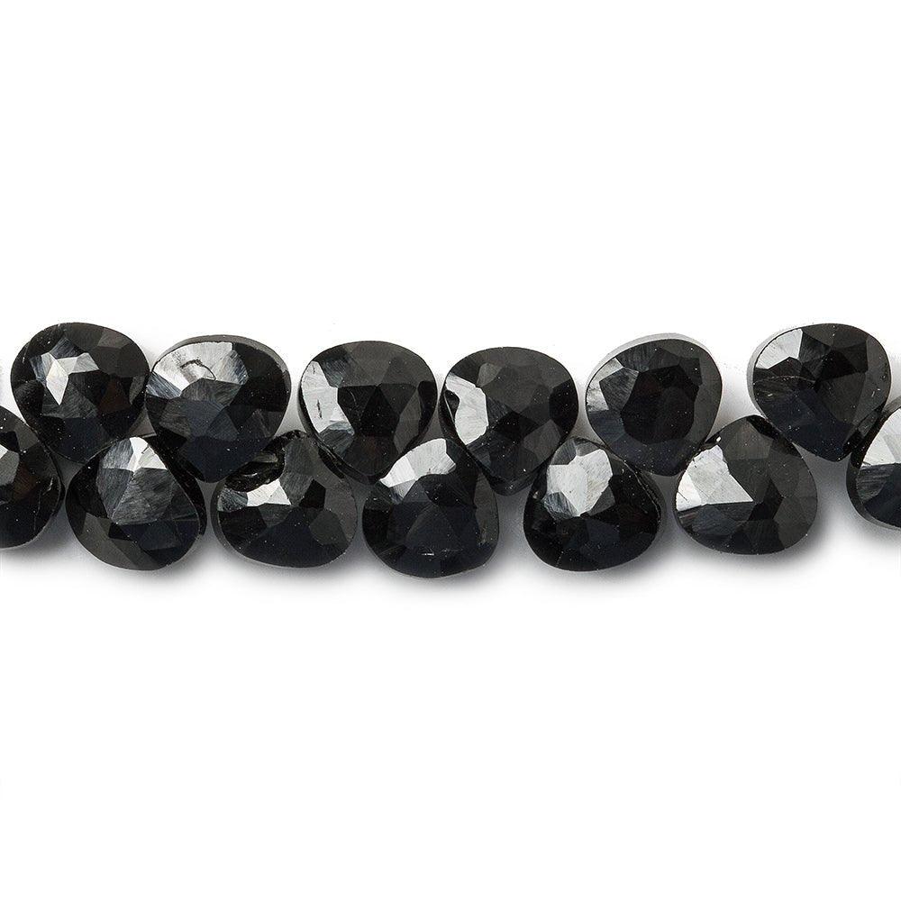 5x5mm Black Spinel Faceted Heart Beads 8 inch 69 pieces - The Bead Traders