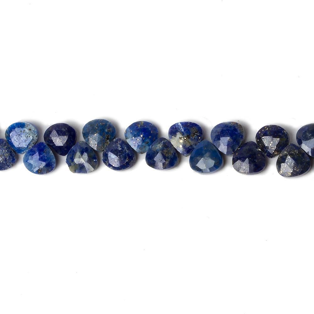 5x5mm Dark Lapis Lazuli Heart MicroBriolette Beads 6 inch 52 pieces - The Bead Traders
