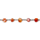 5x5mm Shaded Carnelian tumbled multi shape Black Gold plated Chain by the foot 30 pieces - The Bead Traders