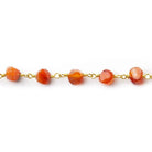 5x5mm Shaded Carnelian tumbled multi shape Gold plated Chain by the foot 30 pieces - The Bead Traders