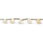 5x5x5-6x6x6mm White Moonstone top drilled faceted tillions 7 inch 20 beads - The Bead Traders
