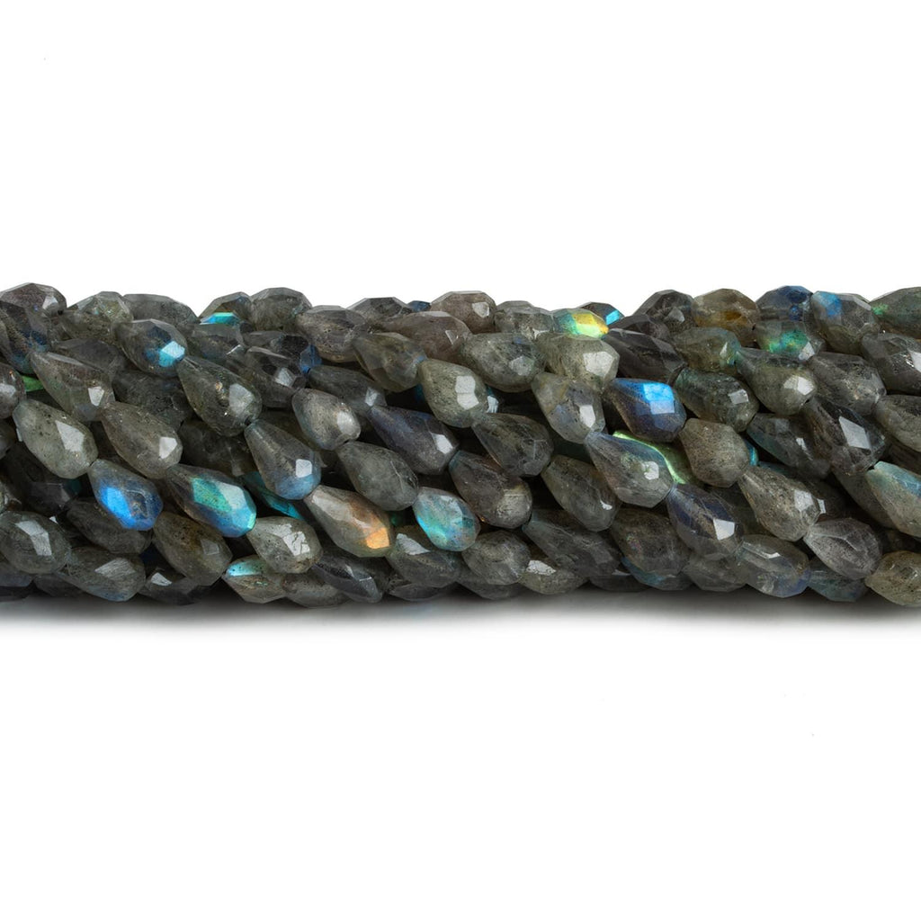 5x6.5-5x11.5mm Labradorite straight drilled teardrop beads 13.5 inch 35 pieces - The Bead Traders