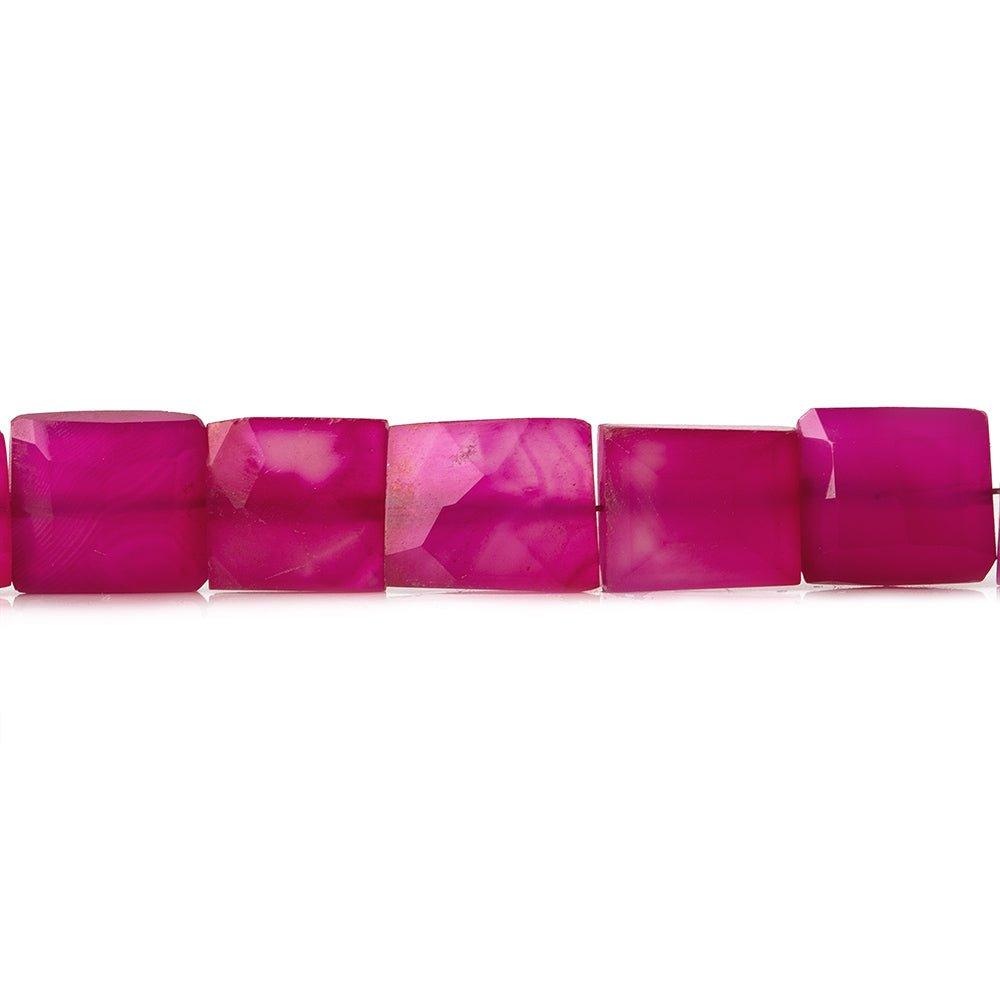 6-10mm Berry Pink Chalcedony Faceted Rectangle Beads 8 in 22 pcs - The Bead Traders