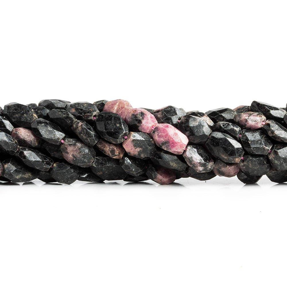 6-10mm Rhodonite Faceted Nugget Beads 13.5 inch 42 pieces - The Bead Traders