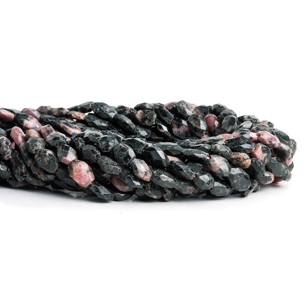 6-10mm Rhodonite Faceted Nugget Beads 13.5 inch 42 pieces - The Bead Traders