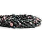 6-10mm Rhodonite Faceted Nugget Beads 13.5 inch 42 pieces - The Bead Traders