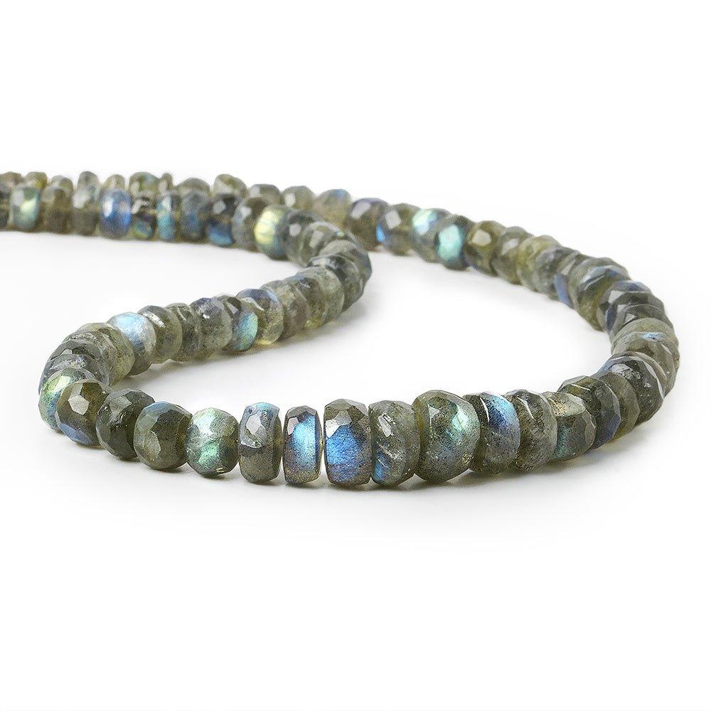 6 - 11mm Labradorite Faceted Rondelle Beads 16 inch 97 pieces - The Bead Traders