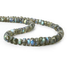 6 - 11mm Labradorite Faceted Rondelle Beads 16 inch 97 pieces - The Bead Traders