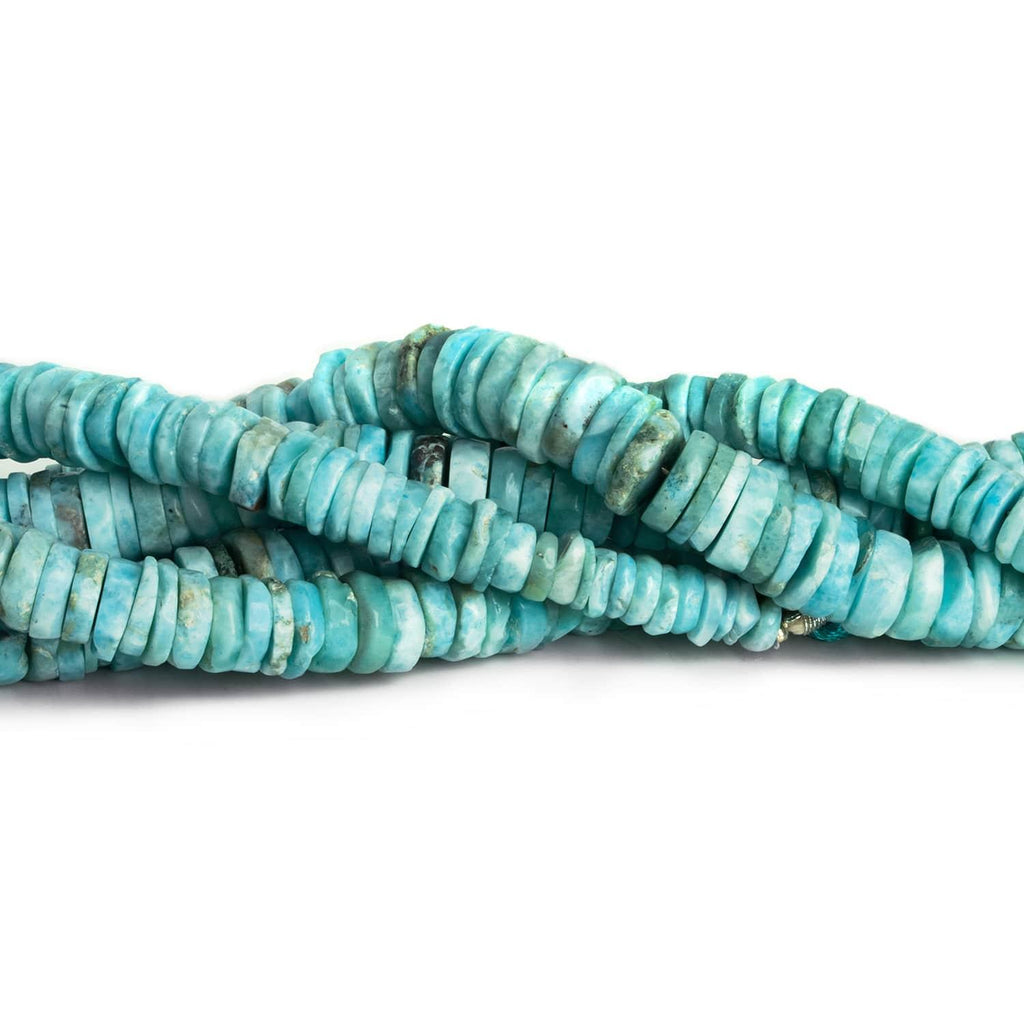 6-11mm Larimar Handcut Heishis 7.5 inch 75 beads - The Bead Traders