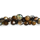 6-12mm Black Chalcedony Faceted Hearts 5 inch 35 beads - The Bead Traders