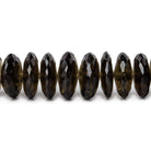 6-12mm Smoky Quartz German Faceted Rondelles 16 inch 120 beads AA - The Bead Traders