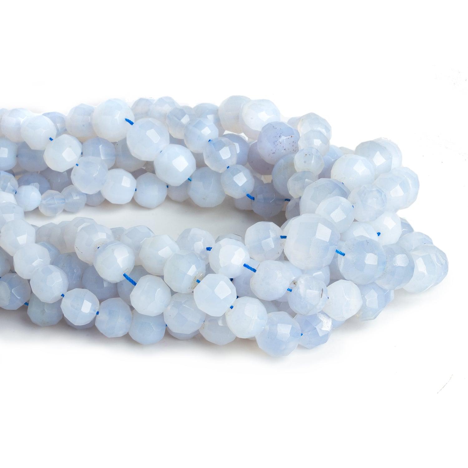 6-12mm Turkish Chalcedony Faceted Rounds 16 inch 50 beads - The Bead Traders