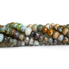 6-14mm Blue Peruvian Opal Plain Rondelles 16 inch 65 beads - The Bead Traders