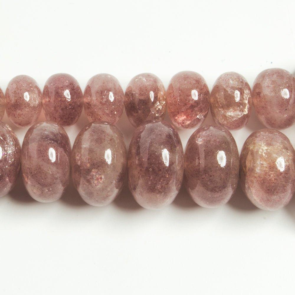 6-15mm Strawberry Quartz plain rondelle Beads 16.5 inch 61 pieces - The Bead Traders