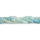 6-6.5mm Aquamarine Plain Rondelles 14 inch 95 beads - The Bead Traders