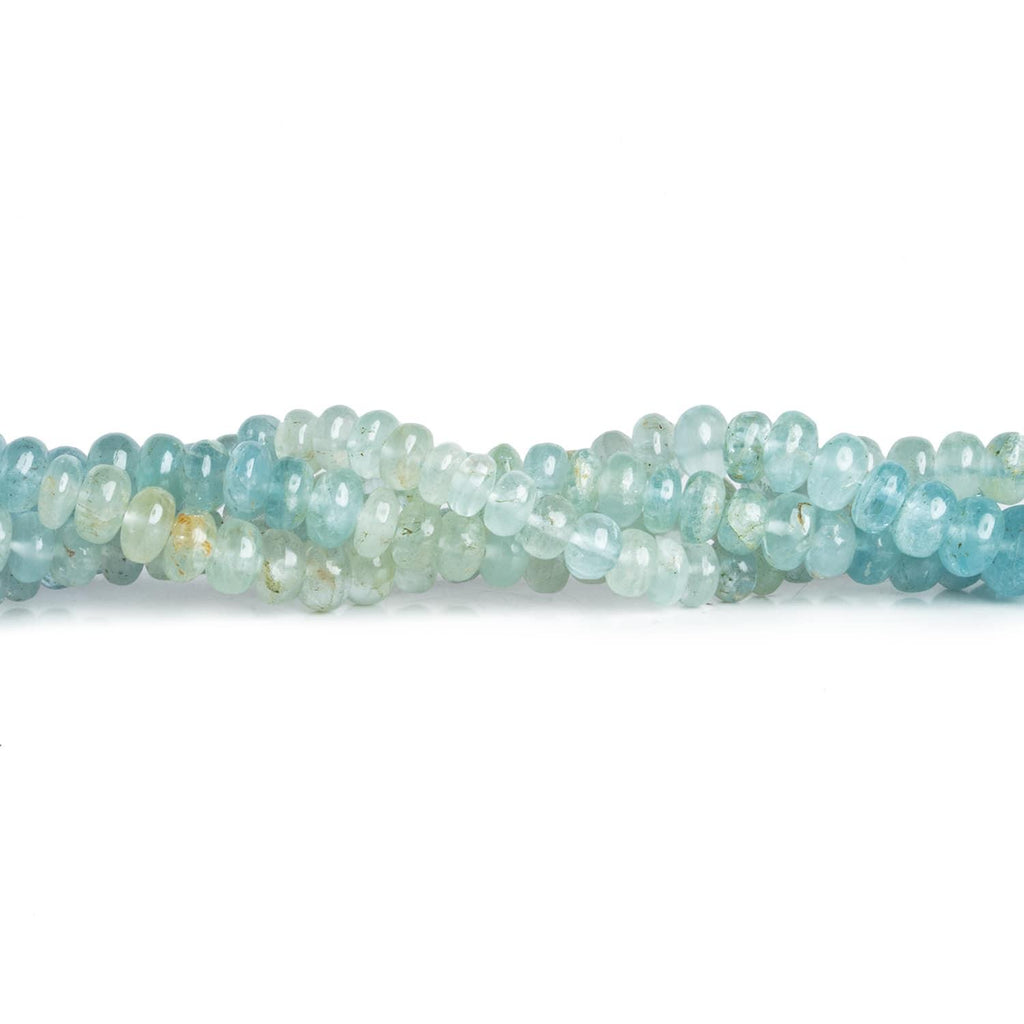 6-6.5mm Aquamarine Plain Rondelles 14 inch 95 beads - The Bead Traders