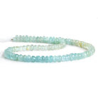 6-6.5mm Aquamarine Plain Rondelles 14 inch 95 beads - The Bead Traders