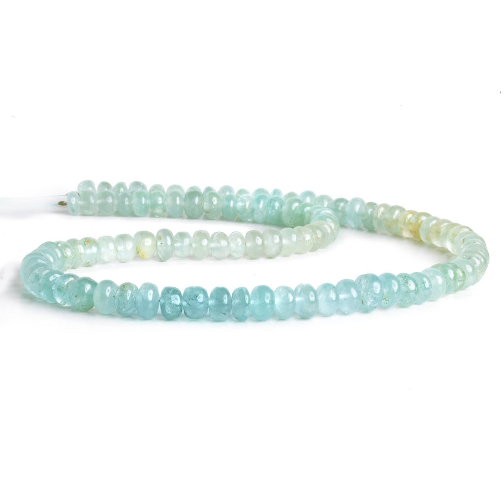 6-6.5mm Aquamarine Plain Rondelles 14 inch 95 beads - The Bead Traders