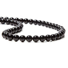 6-6.5mm Black Tourmaline plain round 16 inches 64 Beads - The Bead Traders