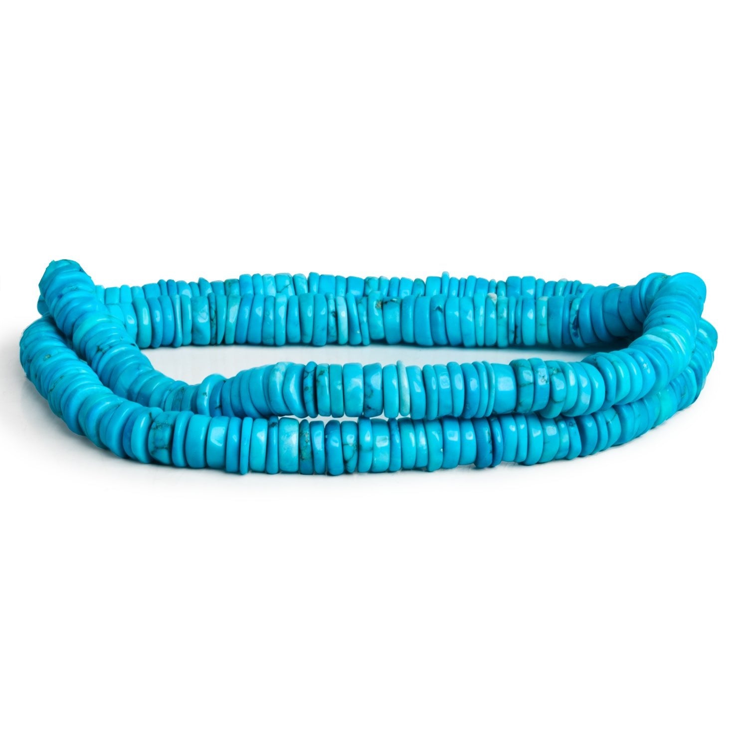 6-6.5mm Howlite Plain Heishis 16 inch 200 beads - The Bead Traders