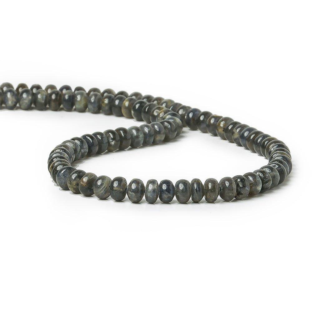 6-6.5mm Iolite plain rondelles 90 beads 15.5 inch - The Bead Traders