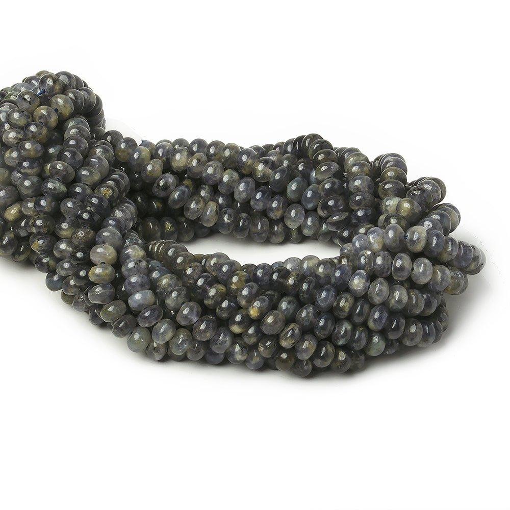6-6.5mm Iolite plain rondelles 90 beads 15.5 inch - The Bead Traders