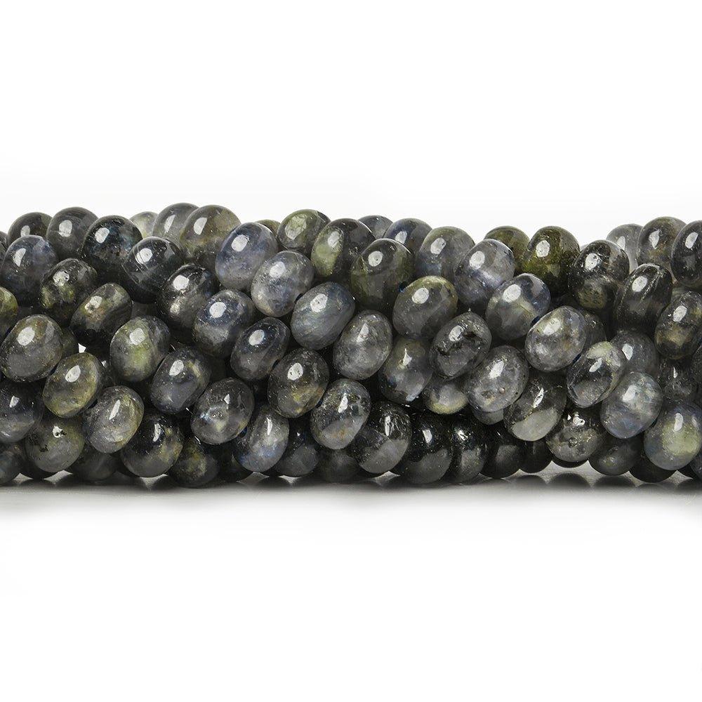 6-6.5mm Iolite plain rondelles 90 beads 15.5 inch - The Bead Traders