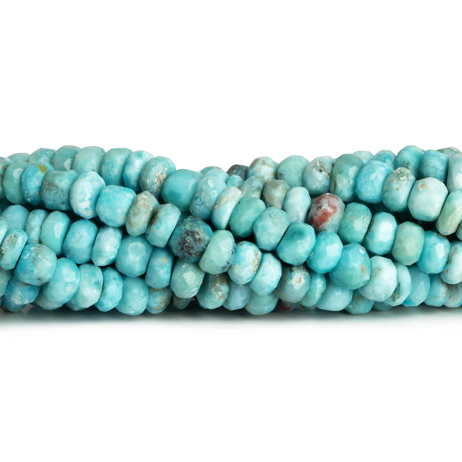 6-6.5mm Larimar Faceted Rondelles 8 inch 55 beads - The Bead Traders