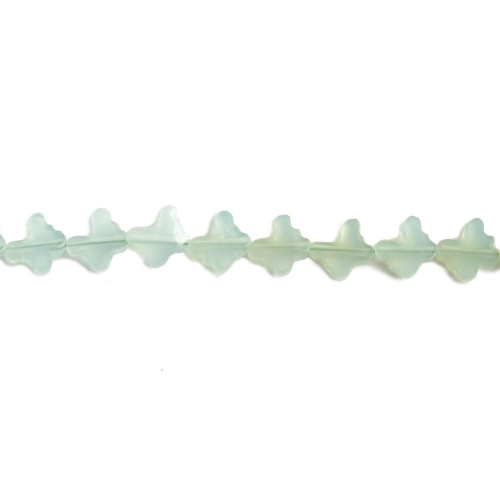6-6.5mm Seafoam Green Chalcedony Butterfly Beads 11.5 inch 47 pieces - The Bead Traders