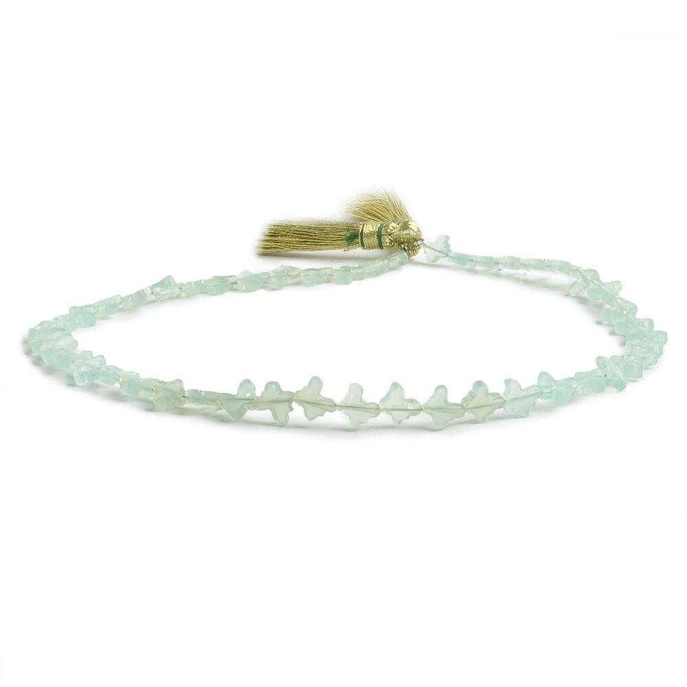 6-6.5mm Seafoam Green Chalcedony Butterfly Beads 11.5 inch 47 pieces - The Bead Traders