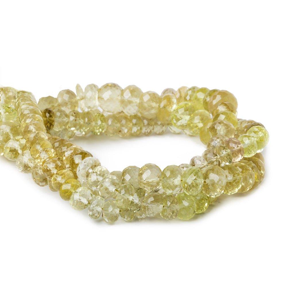 6-6.5mm Shaded Lemon Quartz faceted rondelles 14 inch 77 pieces - The Bead Traders