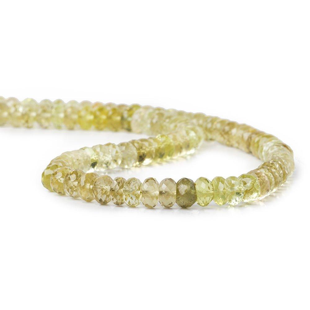 6-6.5mm Shaded Lemon Quartz faceted rondelles 14 inch 77 pieces - The Bead Traders
